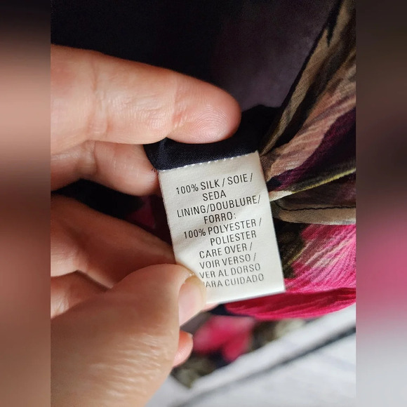 Anne Klein Y2K Vintage 100% Silk Floral Wrap Blouse – Sheer & Feminine Size 12 - Picture 13 of 15